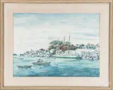 harbor scenes by Norman Guthrie Rudolph, watercolor, sold Jun 2018