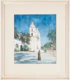 of a church by Norman Guthrie Rudolph, watercolor, sold Jun 2018