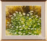 of flowers by Malcolm Thompson, oil on canvas, sold Jun 2018