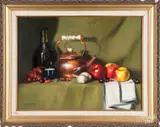 still life by Julieanne Harris, oil on canvas, sold Jun 2018