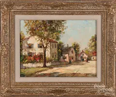 street scene by C. Hjalmar Amundsen, oil on board, sold Jun 2018