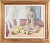 titled Statuette and Walnuts by Antonio Salemme, oil on board, sold Jun 2018