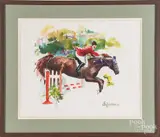 steeplechase by Cecile Johnson, watercolor, sold Jun 2018