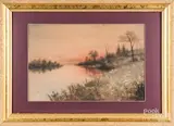 landscape by Ernst Zimmerman, watercolor, sold Jun 2018