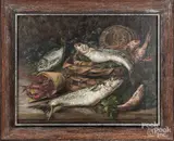 still life with fish and prawns by Gennaro Bottiglieri, oil on canvas, sold Jun 2018