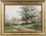 landscape with sheep by Carl Weber, gouache, sold Jun 2018
