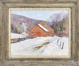 winter landscape by Allen Cochran, oil on board, offered Apr 2018