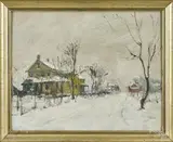 winter landscape by Walter Emerson Baum, oil on board, offered Apr 2018