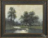 southern bayou landscape by Alexander John Drysdale, watercolor, offered Apr 2018