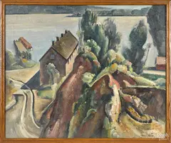 titled Clay Pit by Charles Rosen, oil on canvas, offered Apr 2018