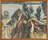 titled Clay Pit by Charles Rosen, oil on canvas, offered Apr 2018