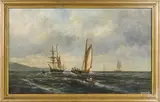 seascape with ships by Frederick Rondel, oil on canvas, offered Apr 2018