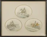 fox hunting scenes by Henry Alken, watercolor, offered Apr 2018