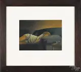 of a woman on a couch by Gary Butson, oil, offered Apr 2018