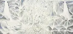 The Flow of Temptation by Lowell Nesbitt, 1986, oil on canvas (unstretched), sold Apr 2022