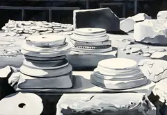 Ruins from Athens by Lowell Nesbitt, 1970, oil on canvas (unstretched), sold May 2022