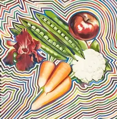 Electric Garden by Lowell Nesbitt, 1980, oil on canvas (unstretched), sold May 2022