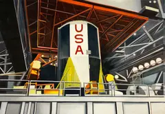 Apollo II by Lowell Nesbitt, 1969, oil on canvas (unstretched), sold May 2022