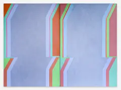 Processional Blue Diptych by Michael Loew, 1968, oil on canvas, sold May 2022