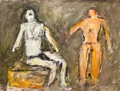 Mor and Eric by Milton Resnick, 2001, acrylic on paper, sold May 2022