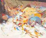 Untitled (Mountain) by Gene Hutner, c.1965, oil on canvas, sold May 2022