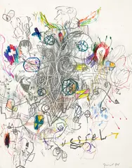 Codex Drawing #6 by Ford Crull, 1994, graphite and colored pencil on paper, sold May 2022