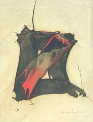 Untitled (Abstract Composition) by Nguyen Ducmanh, 1968, oil on paper, sold May 2022