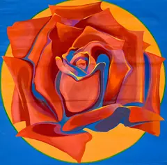 Rose by Lowell Nesbitt, 1964, oil on canvas (unstretched), sold May 2022