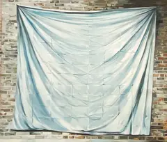 Grey Sheet by Lowell Nesbitt, 1978, oil on canvas (unstretched), sold May 2022