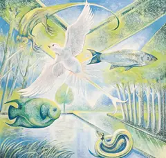 Serpentine by Lowell Nesbitt, 1984-85, oil on canvas (unstretched), sold May 2022