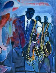 Smokin' by William Tolliver, serigraph in colors, sold May 2022