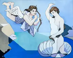 Birth of Venus with Eros by Leonard Alberts, 2003-04, oil on canvas, sold May 2022
