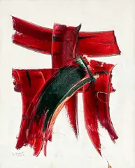 Untitled (Abstract Composition) by Nguyen Ducmanh, 1972, oil on canvas, sold May 2022
