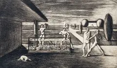 The Aquarium by Edgar Ende, 1937, etching, sold May 2022