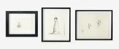 3 Works on Paper by David C. Scher, ink on paper, sold May 2022