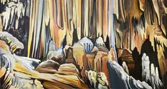 Mamouth Cavern by Lowell Nesbitt, 1973, oil on canvas (unstretched), sold May 2022