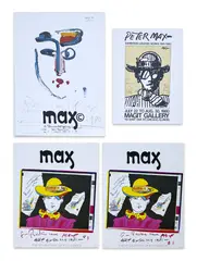 4 Signed Exhibition Posters by Peter Max, offset lithograph, sold May 2022