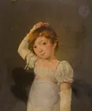 Jeune fille accrochant un peigne à ses cheveux by François Sablet, Toile d'origine, sold Apr 2023