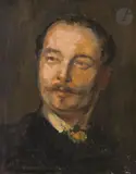 Portrait du général Le Vicomte de Montfort, beau-frère de Carpeaux by Jean-Baptiste Carpeaux, Toile d'origine, sold Apr 2023