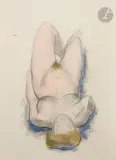 Nu allongé by Antoniucci Volti, 1954, Pierre noire, crayon noir et aquarelle, sold Apr 2023