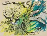Les Plongeurs by Édouard Pignon, vers 1965, Encre et crayon gras sur page de carnet, sold Apr 2023
