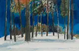 Sous-bois en hiver by Guy Bardone, Encre et aquarelle, sold Apr 2023