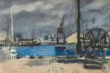 Le Port du Havre, juillet by René Genis, Aquarelle, sold Apr 2023