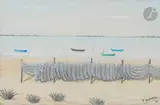 Camargue, barques sur l’étang by Jean Godebski, 1975, Gouache, sold Apr 2023