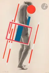 Composition by Camille Bryen, 1937, Collage sur une reproduction photographique de Rémy Duval, sold Apr 2023