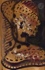 Dark goddess by Eileen Agar, 1949, Encre, gouache et rehauts de crayon gras, sold Apr 2023
