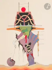 Personnage fantastique 1983 by Jorge Camacho, Gouache, sold Apr 2023