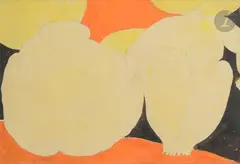 Deux personnages by Eugène Gabritschevsky, Gouache sur traits de crayon, sold Apr 2023
