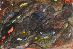 Composition aux visages by Le Facteur Lonné, 1981, Gouache, sold Apr 2023