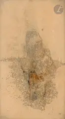 Composition by Fred Deux, 1965, Mine de plomb et aquarelle, sold Apr 2023
